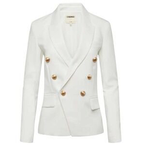 L'AGENCE Ivory Blazer with Brass Accents
